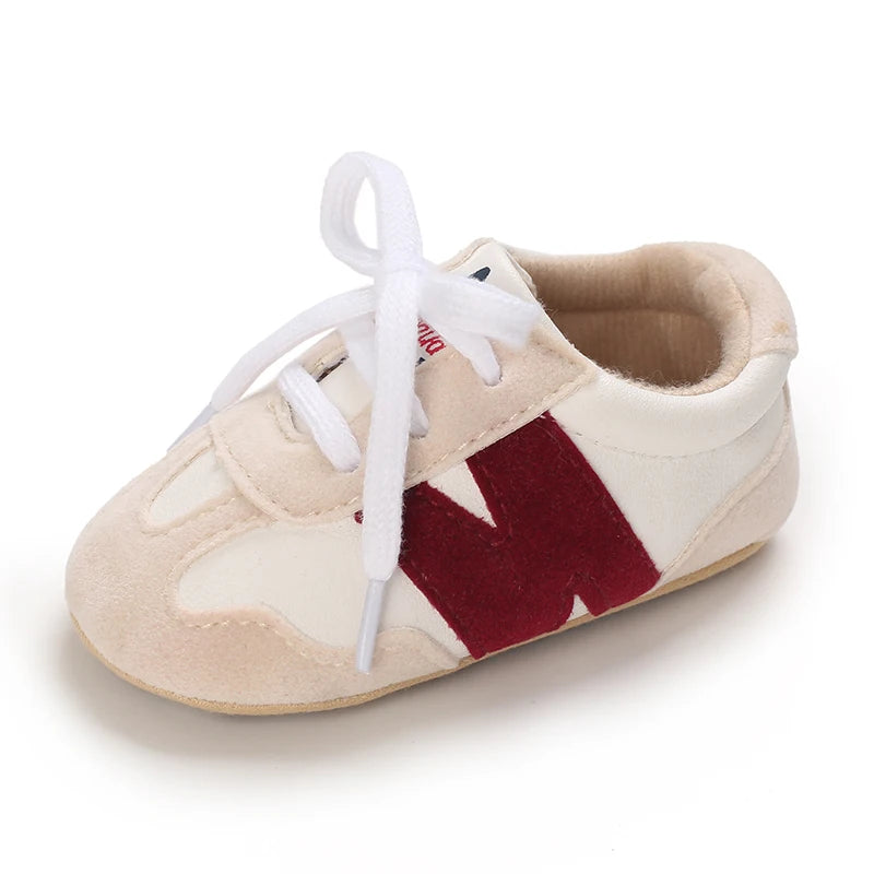 Newborn Baby Sneakers Letter Patchwork Baby Casual Shoes Anti-Slip Hundred Toddler Baby Boys Girls Shoes 0-18 Months