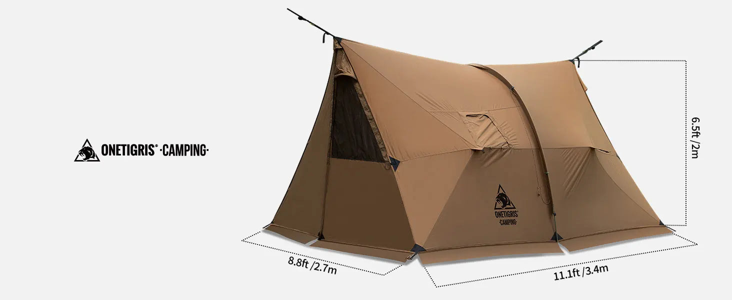 Onetigris ASH Hammock Canopy 4 Person Camping Hot Tent with Stove Jack 4 Season Waterproof Windproof for Survivalist Hiking