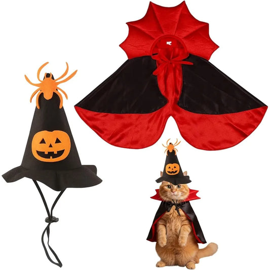 Halloween Pet Costume Set: Pumpkin Outfit for Small to Medium Dogs and Cats