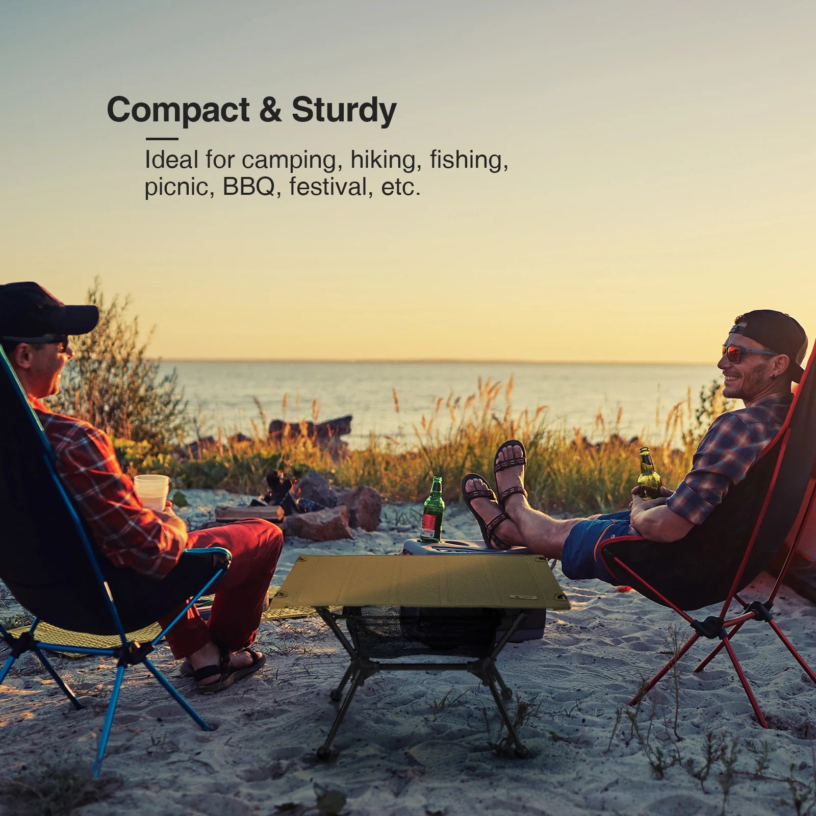 OneTigris Dipper Folding Camping Table Portable Outdoor Furniture Tables Picnic With Mesh Storage Pouch Organizer Tourist Desk