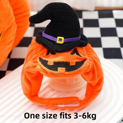 Halloween Dog Costume Pumpkin Light Clothing Teddy Bichon Small Dog Transformation Suit Pet Apparel Functional Winter Wear