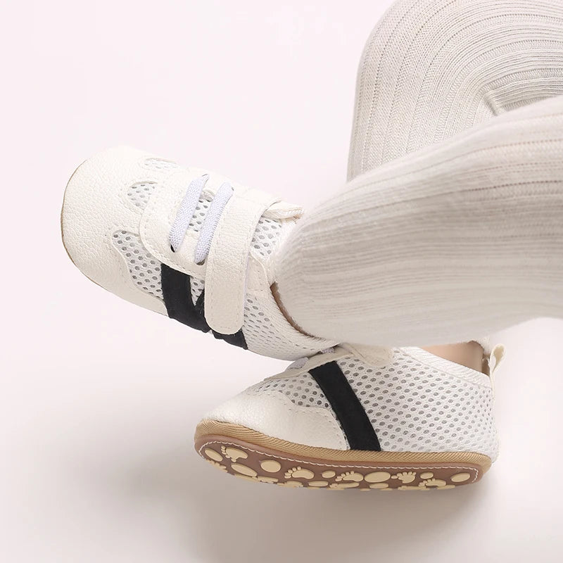 0-18 Months Baby Classic Sneakers - Letters Splicing Design, Non-Slip First Walkers, Comfortable Casual Shoes for Infants & Tod