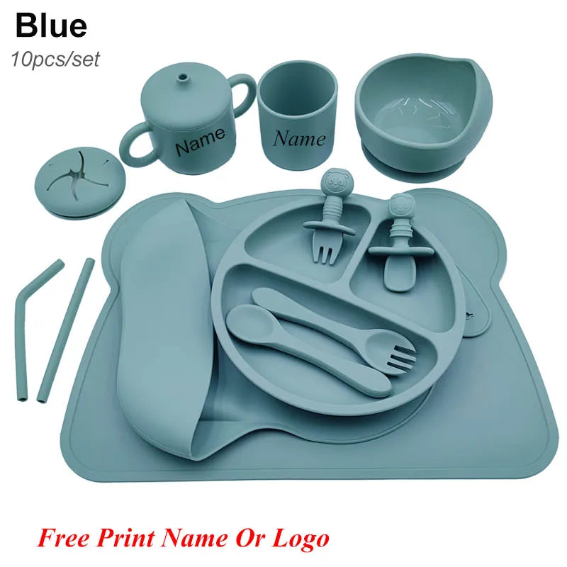 Silicone Baby Feeding Set 10 Pcs – BPA Free Kids Tableware - I YAN
