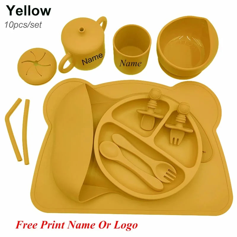 Silicone Baby Feeding Set 10 Pcs – BPA Free Kids Tableware - I YAN