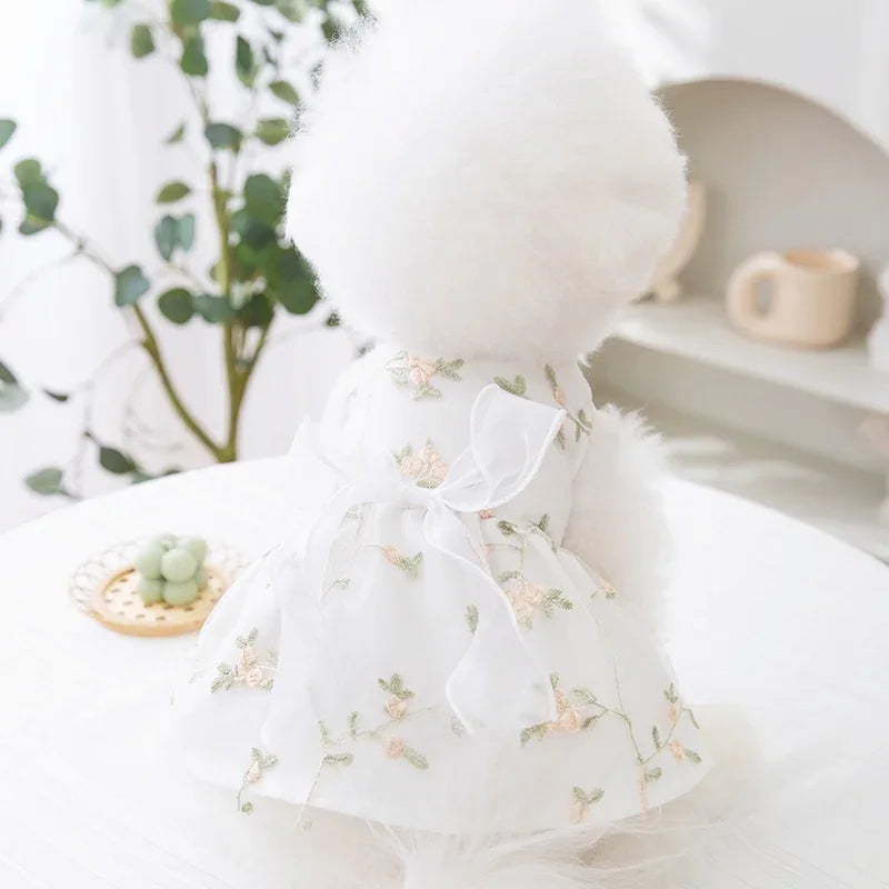 Dog Summer Dress for Small Dog Clothes Fashion Print Puppy Princess Skirt Sweet Bow Cat Dress Pet Costumes Chihuahua Dog Clothes