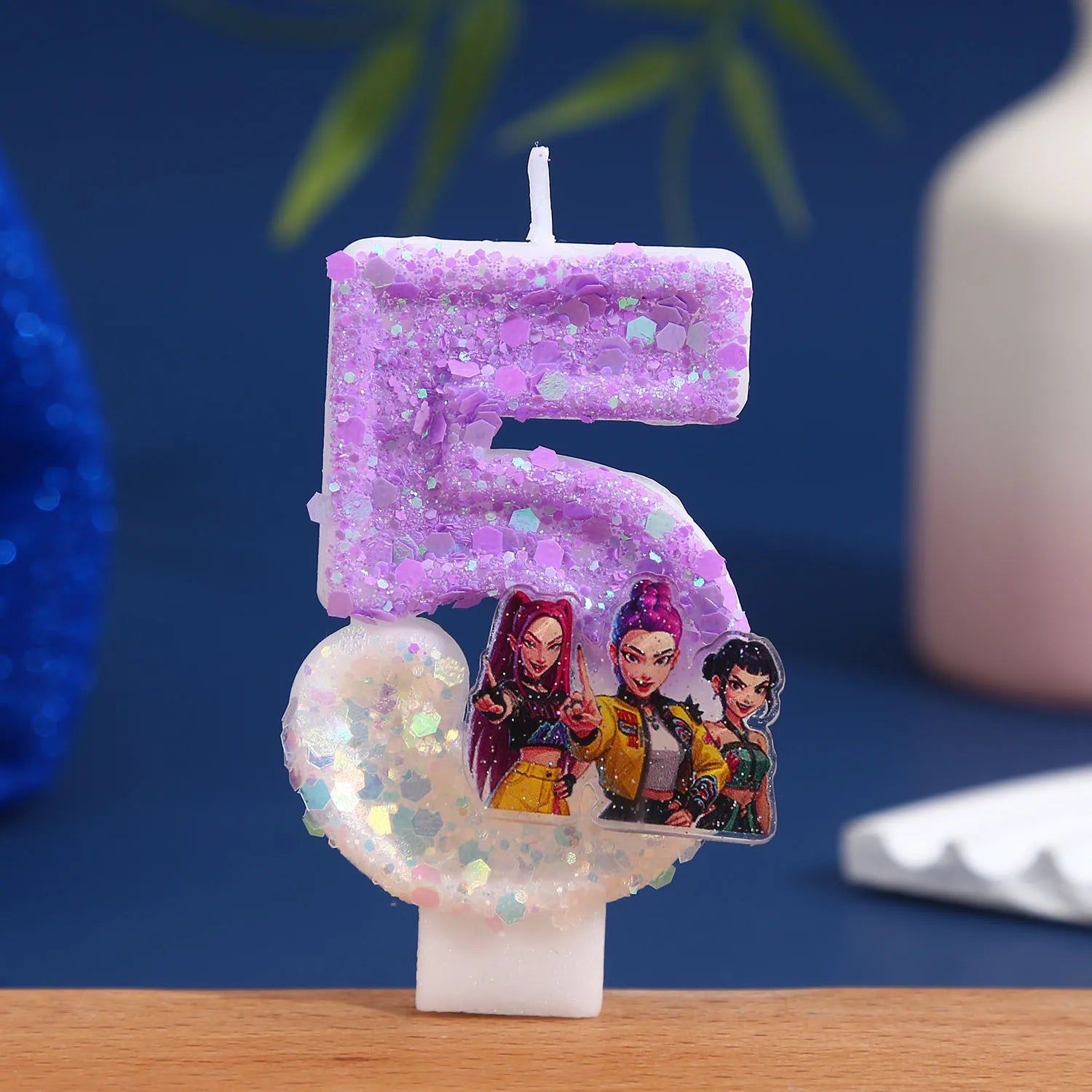 Witch Hunter Birthday Number Candle – Purple Glitter Cake Decoration (0-9) - I YAN