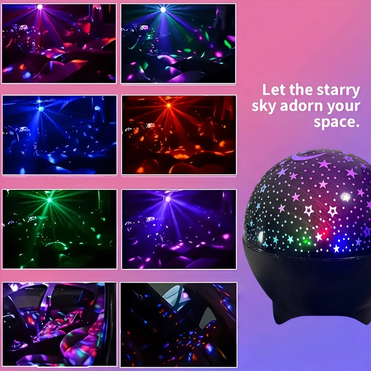 Star Projector Night Lights for Kids Starry Sky Moon Effect Atmosphere Light 360° Rotation for Bedroom Party Decor Birthday Gift