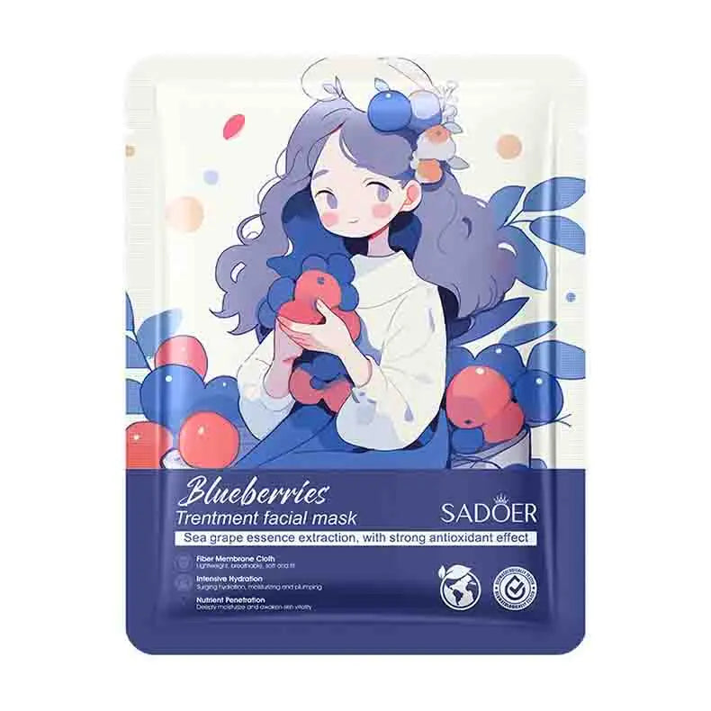 10pcs SADOER Fruits Facial Masks for Face Moisturizing Brightening Firming Hydrating Face Mask Beauty Facial Skin Care Products
