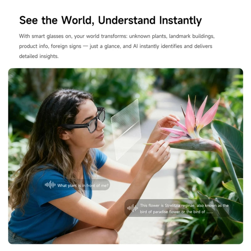 OPPO 4K HD AI Smart Glasses Photochromic Multifunction Bluetooth Calling Photo ChatGPT Music Control Translation Sunglasses NEW