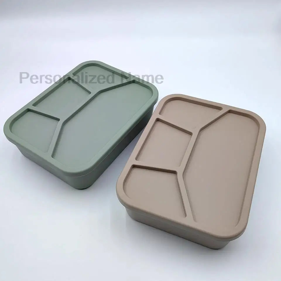 Silicone Bento Lunch Box | 4-Compartment Leakproof Food Container for Kids & Adults - I YAN