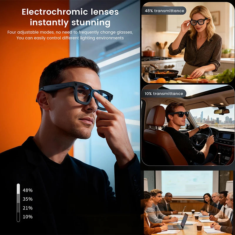 2026 Smart Glasses HD Photo Video OpenAI Record Translation Touch Photochromic Lenses Bluetooth Call Music Multifunction Glasses