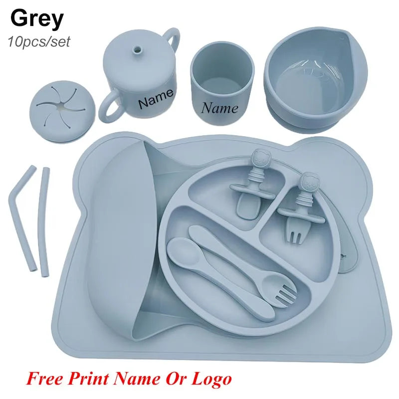 Silicone Baby Feeding Set 10 Pcs – BPA Free Kids Tableware - I YAN