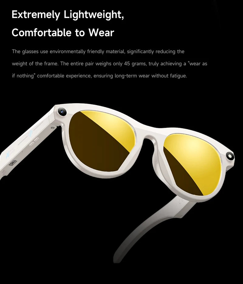 2026 New 500W Pixel Smart Glasses AI Cam Recognition Photography Video Record Bluetooth Call Music Playback Voice Wake Up New