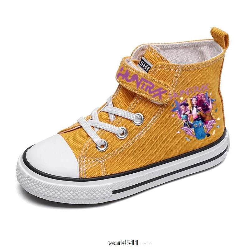 Children's Canvas Sneakers KPop Demon Hunters Fashion Student Shoes Boys Girls Outdoor Sport Shoes Sneakers Kids Casual Shoes