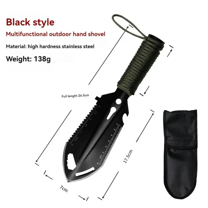 NEW Camping Portable Engineer Shovel, Field Survival Tools, Outdoor Stainless Steel Multi-functional Small Tactical Hand Shovel