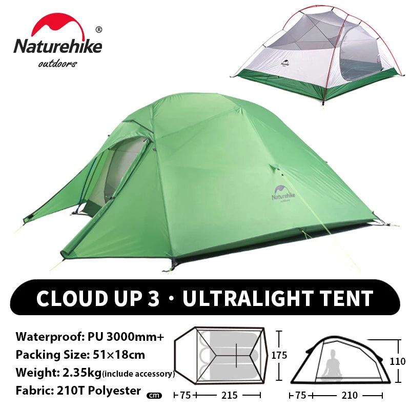 1 2 3 Person Camping Tent Ultralight Waterproof Trekking Tents Hiking Backpacking Shelter Tent Travel Tent