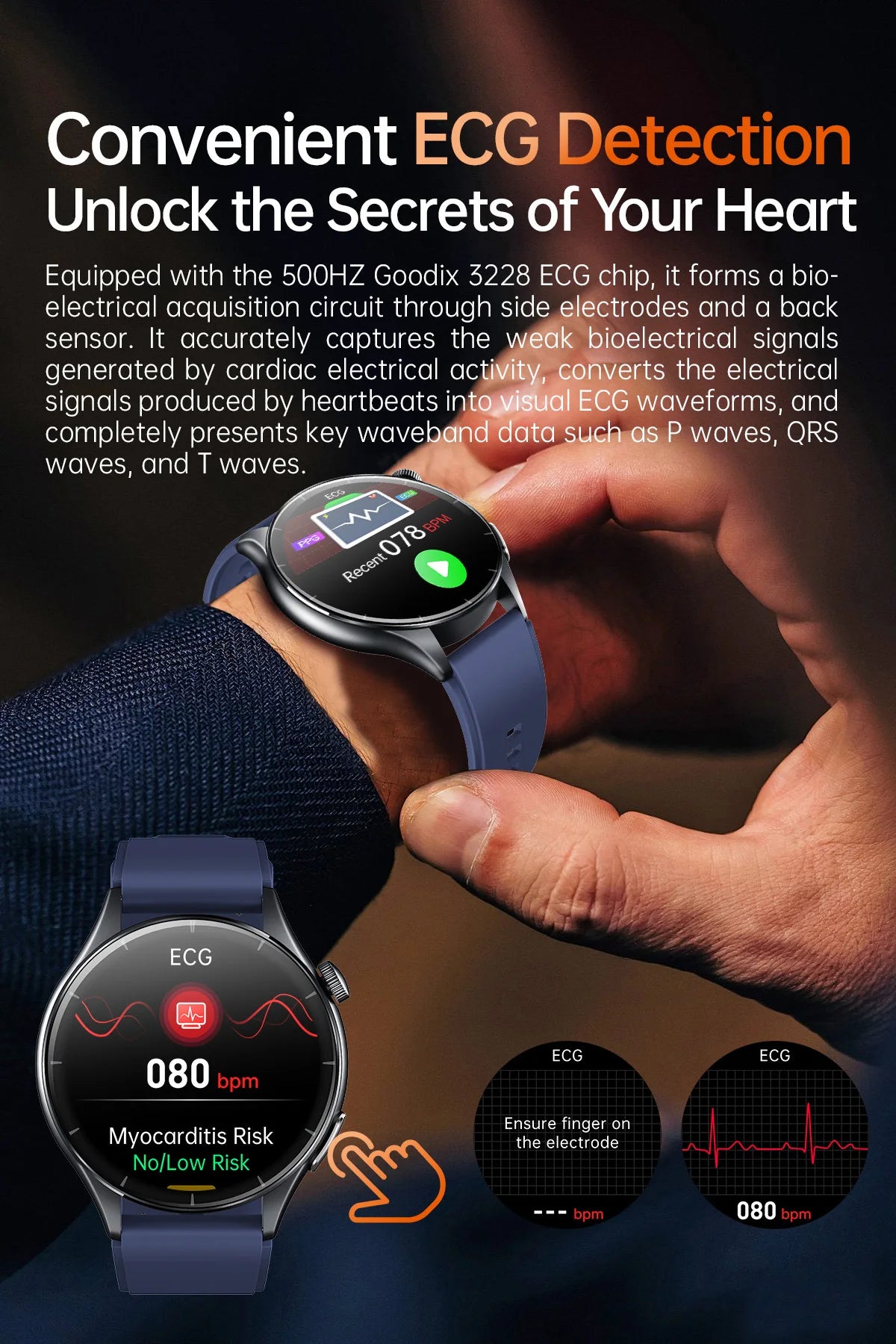 New ECG+PPG Health Diagnosis Smartwatches Men Women Clock Uric Acid Lipid BP Heart rate Tracker NFC Sports Smart Watch IOS
