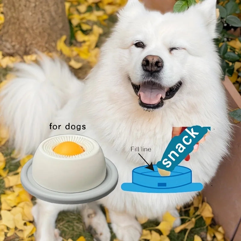 I YAN pet lick mat for dogs and cats, slow feeder snack bowl promoting dental health with textured surface for licking and feeding.
