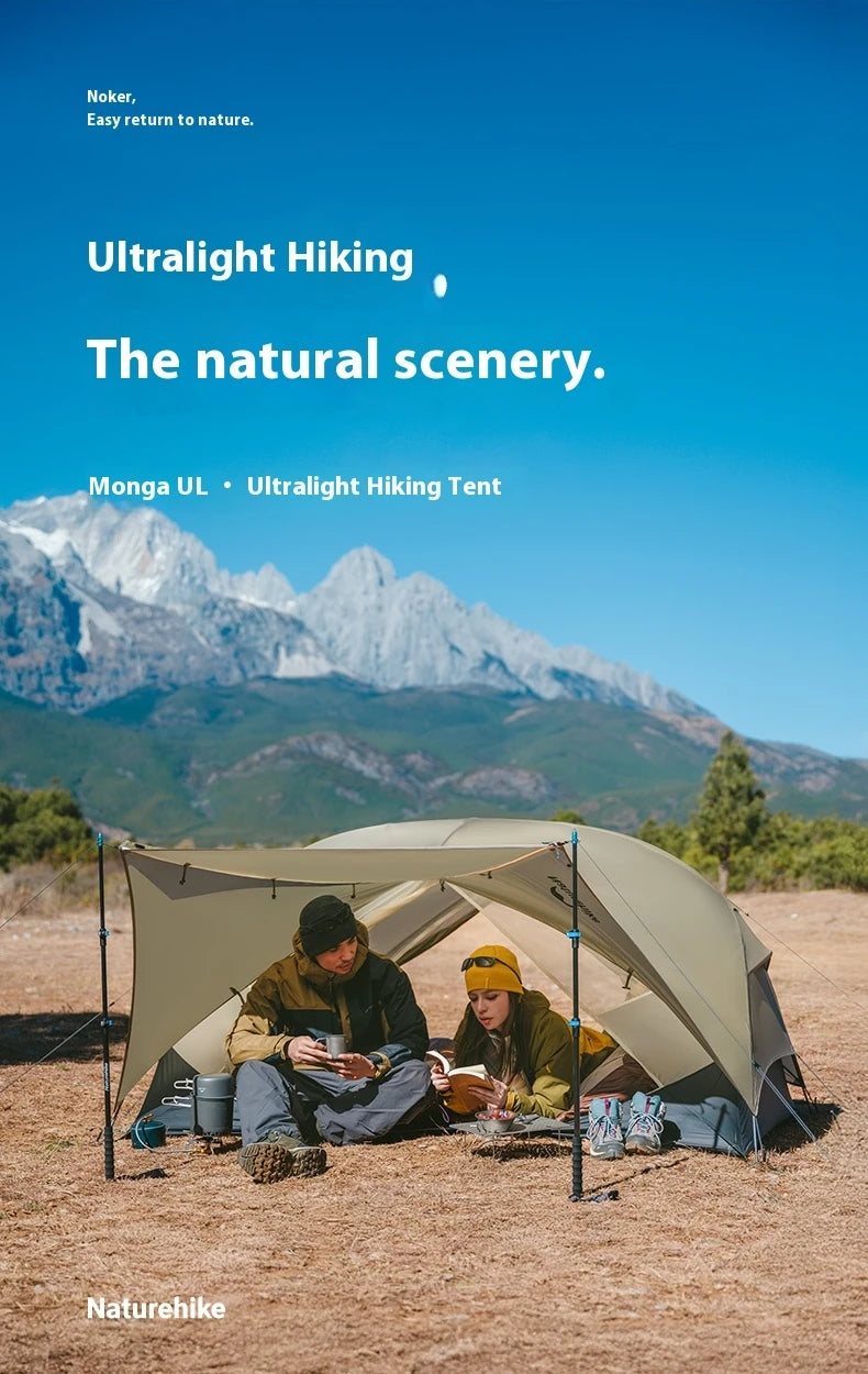 Naturehike 2025 Mongar UL Camping Tent 1-2 People 15D Nylon 3 Season Tent Waterproof Ultralight Portable Outdoor Tent With Mat