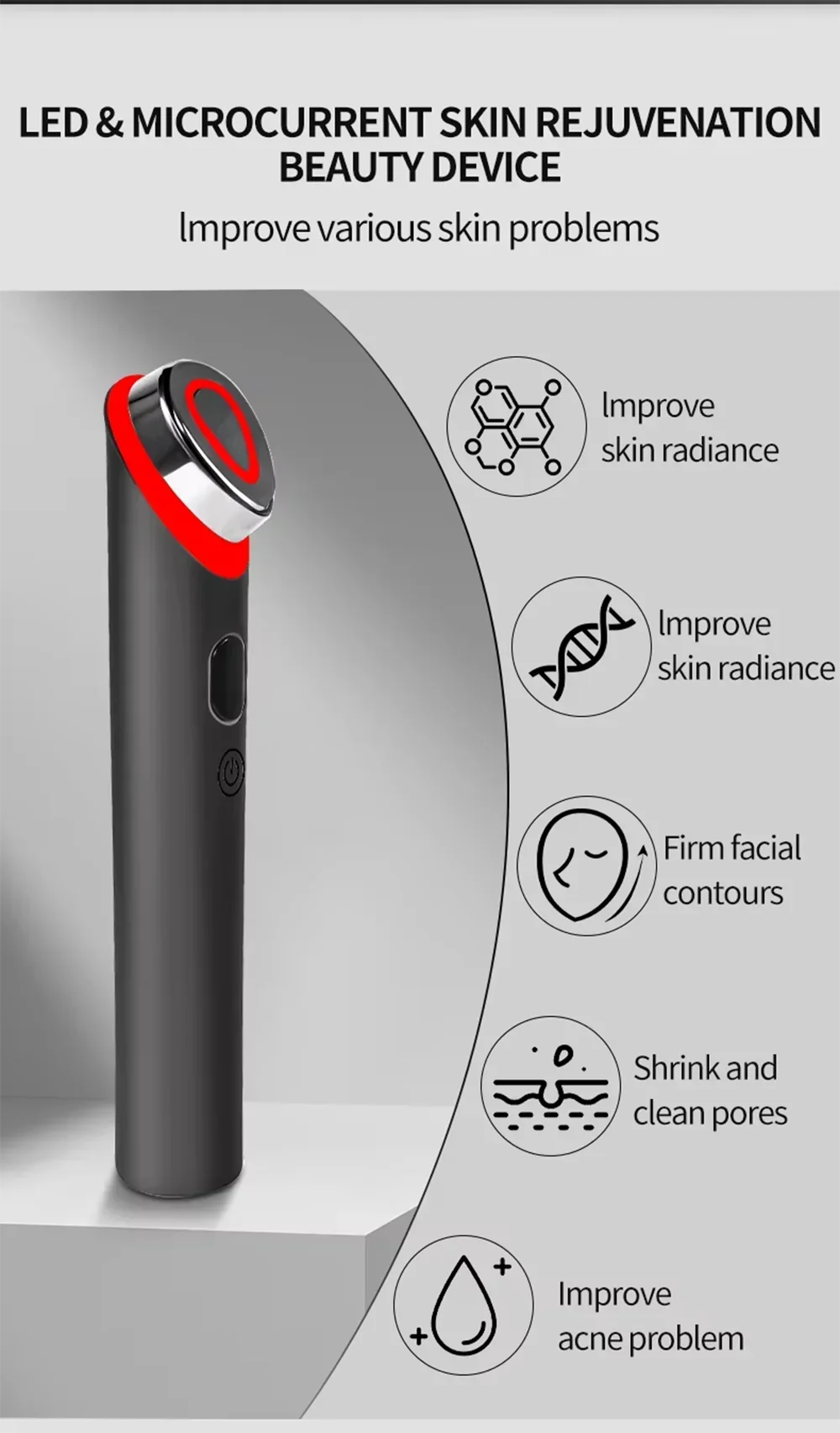 NEW 7 Colors Booster Pro LED Facial Light Therapy, Eye Beauty Wand, Red Light Eye Massager, Skincare and Blue Rejuvenation Tool