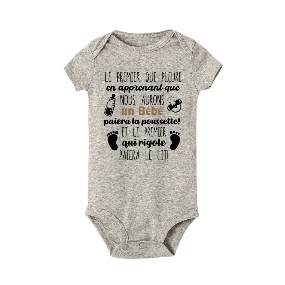 Mini Us in 2026 Print Baby Romper Casual Short Sleeve Infant Jumpsuit Boys Girls Bodysuit Summer Pregnancy Announcement Clothes