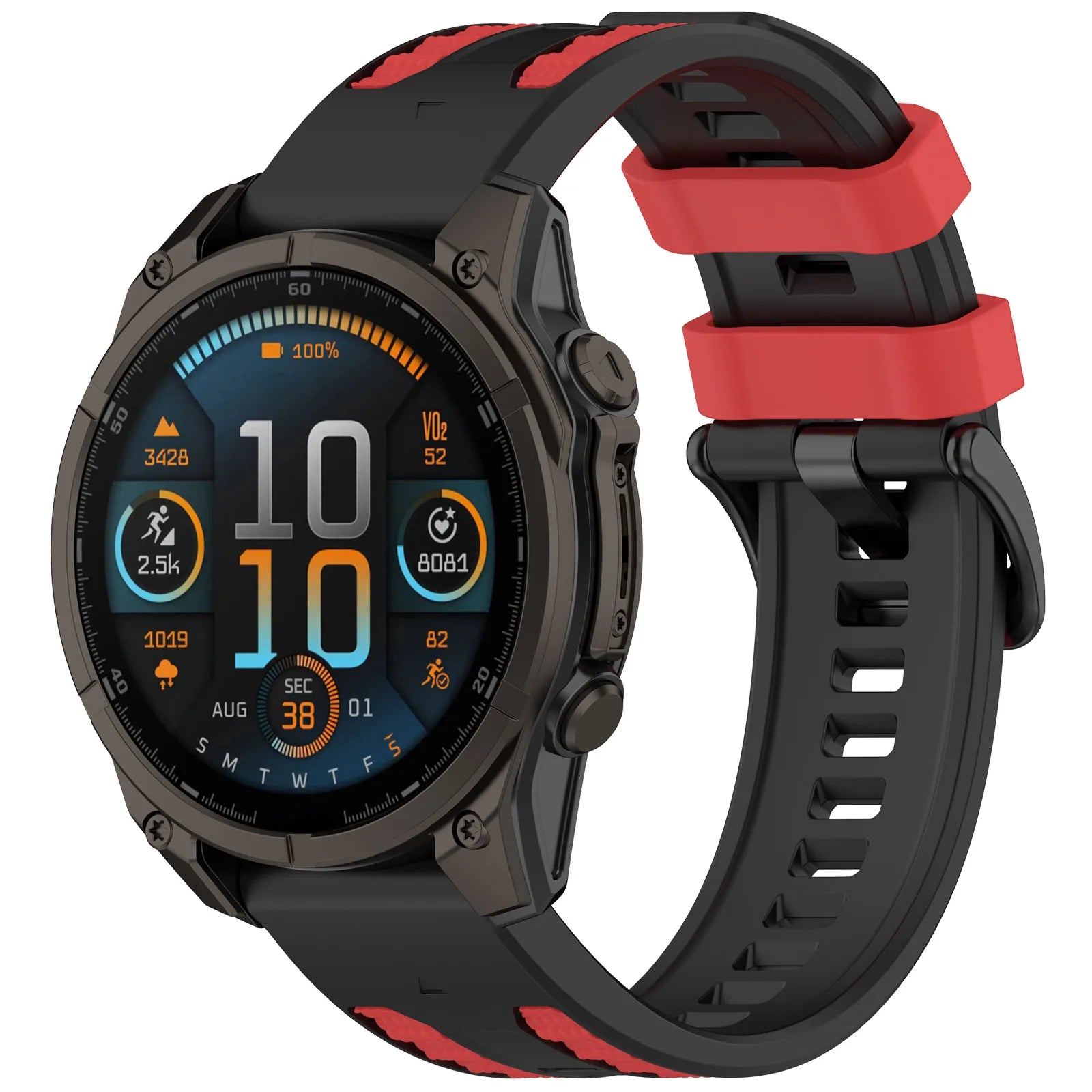 26mm Silicone Watch Band for Garmin Fenix 8 Pro MicroLED 51mm / quatix 8 51mm / Venu X1 Dual Color Quick Release Replacement Str