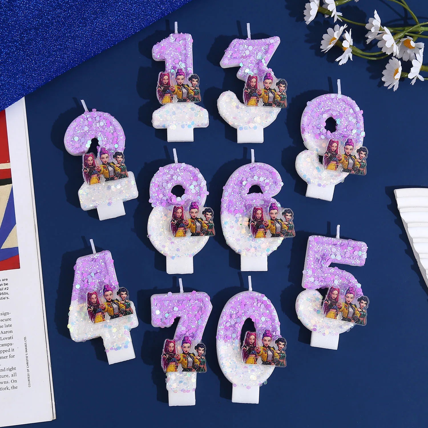 Witch Hunter Birthday Number Candle – Purple Glitter Cake Decoration (0-9) - I YAN