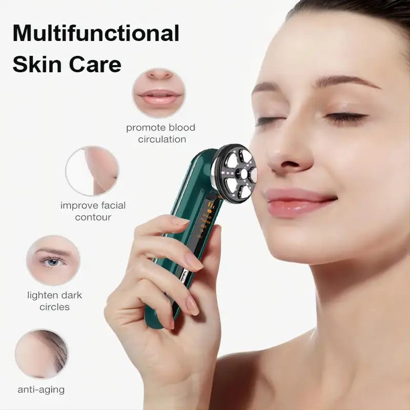Microcurrent Facial Device Face Lifting Machine Neck Skin Tighten Massager LED Light Photon Vibration Rejuvenation Beauty Tool