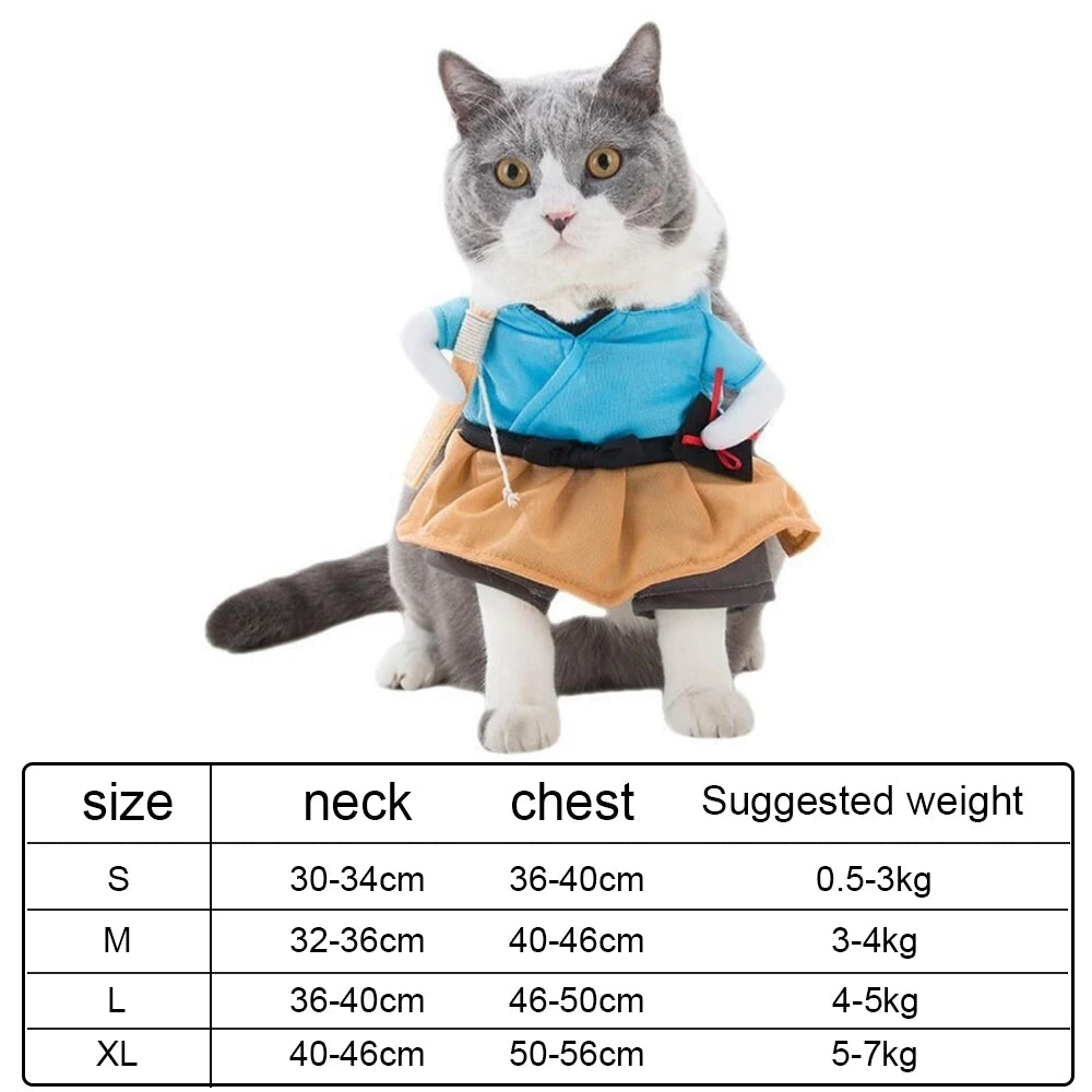 Japanese Kimono pet costume featuring a cute dog and cat yukata dress with traditional patterns for parties and cosplay.