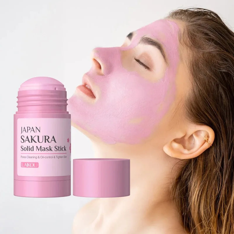 Sakura Cleansing Face Mask Stick 40g– Pore Cleaner, Blackhead Removal, Oil Control, and Skin Moisturizer