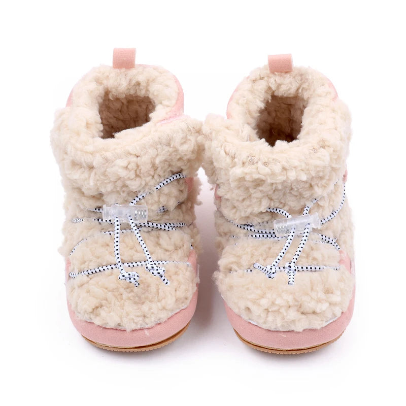 Winter Cute Baby Girls Boys Snow Booties Fashion Design High Quality Non-slip Casual Shoes Coral Velvet Prewalker Shoes BMB3119