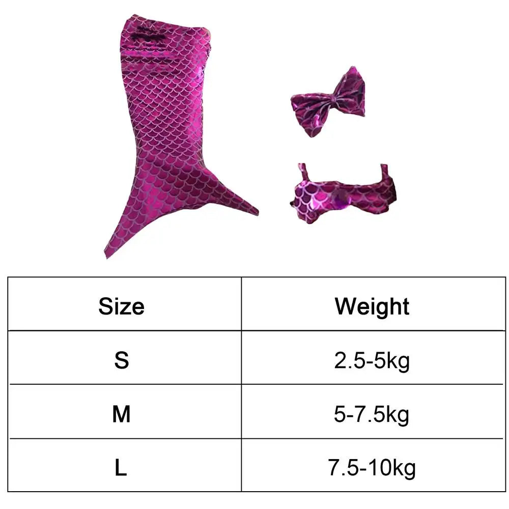 Cat Mermaid Tail Sequin Mermaid Tail Clothes For Halloween Cat Fishtail Dress-Up Comfortable & Soft Dog Outfit Funny Pet