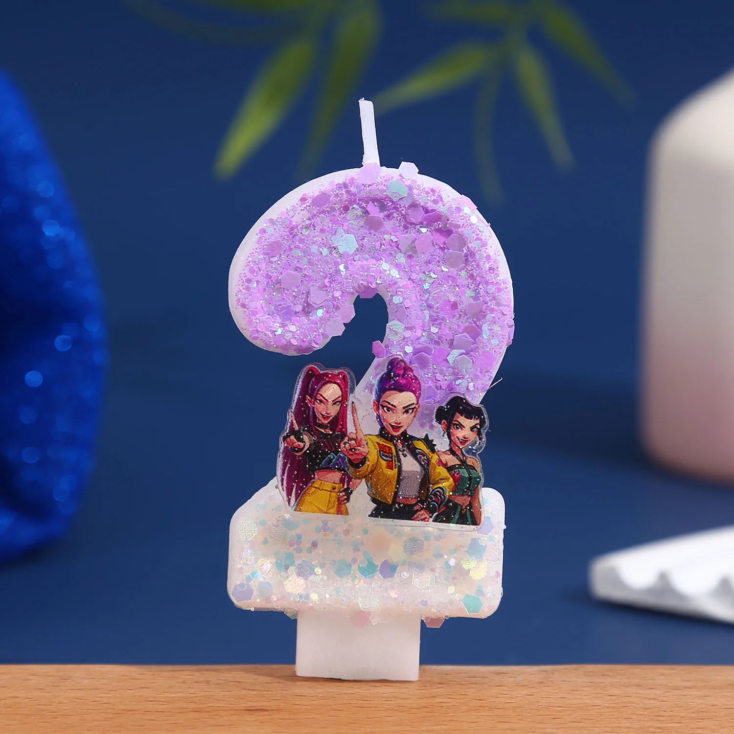 Witch Hunter Birthday Number Candle – Purple Glitter Cake Decoration (0-9) - I YAN