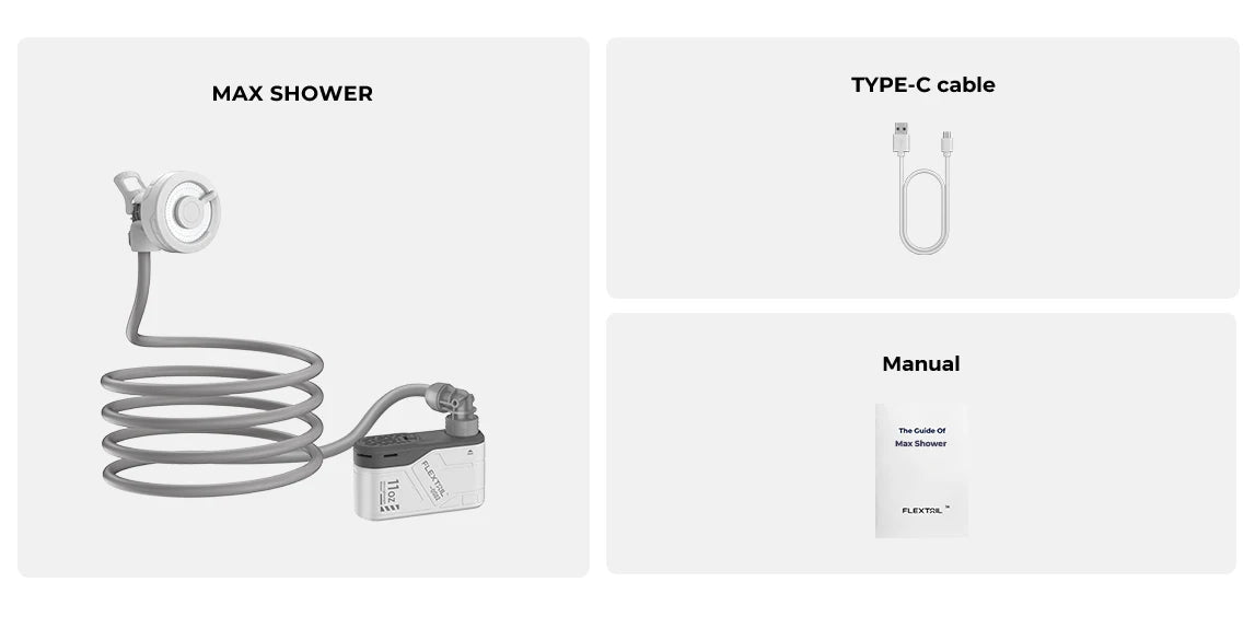 Outdoor Camping Shower Portable without Box Electric Shower Pump IPX7 Waterproof for Outdoor Shower, Car Wash, Dishwash