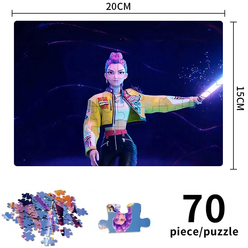 Kpop Demon Hunters 3D Jigsaw puzzle Board Game Rumi Mira Zoey Huntrix Character Puzzle Collectible Kids Toys Birthday X-mas Gift