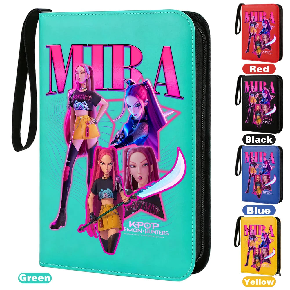 I YAN Demon Hunters card album binder with 400 pockets, PU zipper holder for storing trading cards or collectible cards.