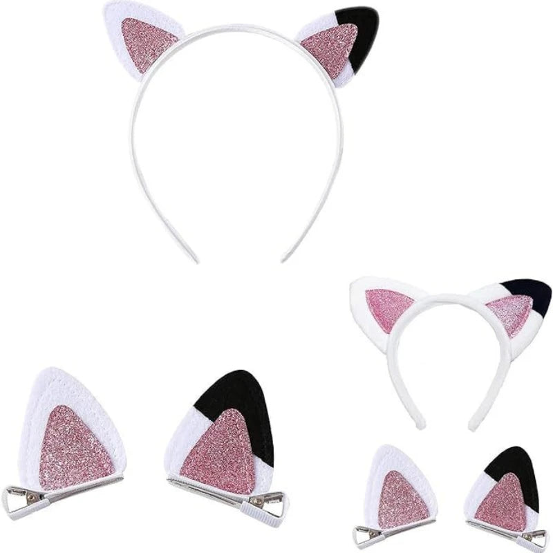 New Girl's Cat Ear Headband Hair Clip Halloween Costume Party Decoration Hair Accessory
