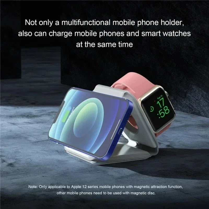 3 in 1 Portable Magnetic Wireless Charger Fast Charging Dock Station Foldable Stand Trip Charger For iPhone Apple Watch AirPods