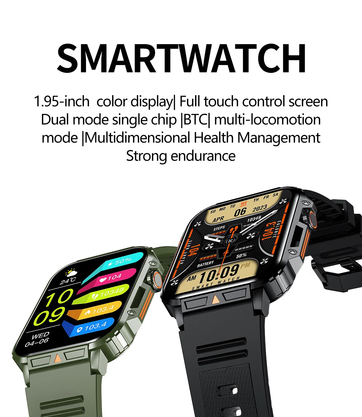 Military Men Smart Watch Health Monitor Wireless Call Smartwatch Fitness IP68 Waterproof Sports Watches for Women Android 2025