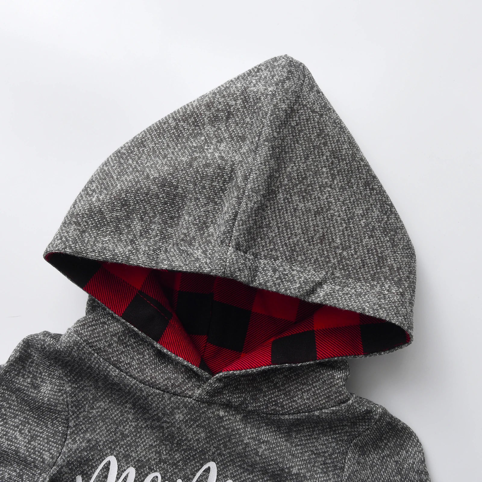 Baby boy hoodie and plaid pants set by I YAN, featuring "Mama's Boy" letter print, perfect for fall and winter.