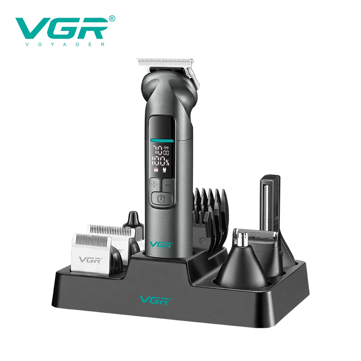 VGR 6-in-1 Multi functional Hair Trimming Set Men's Hair Clipper Shaver Ear and Nose Hair Private Hair Removal Device V-096