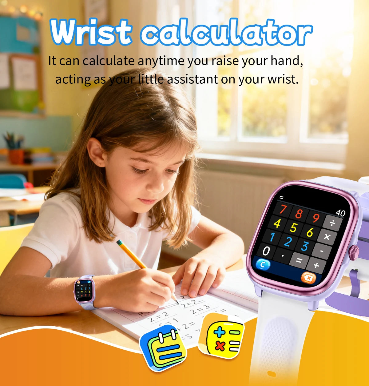 2026 Children's Smart Watch Multiple Learning Modes – Early Education Health Monitor LED Flashlight IP68 Waterproof - I YAN