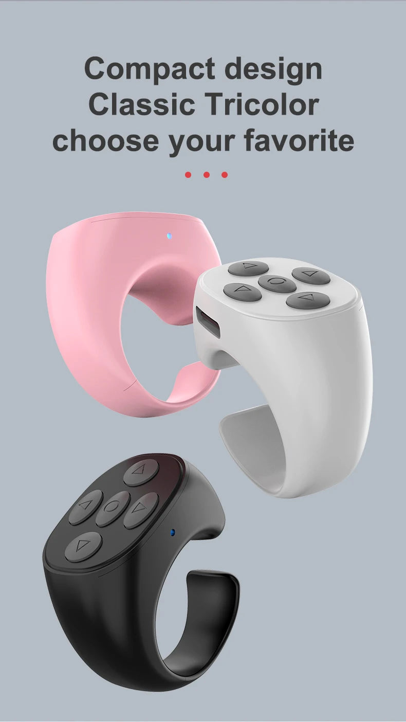 Wireless Bluetooth selfie remote control ring for Xiaomi and Apple phones, I YAN brand, compact and easy to use for TikTok videos