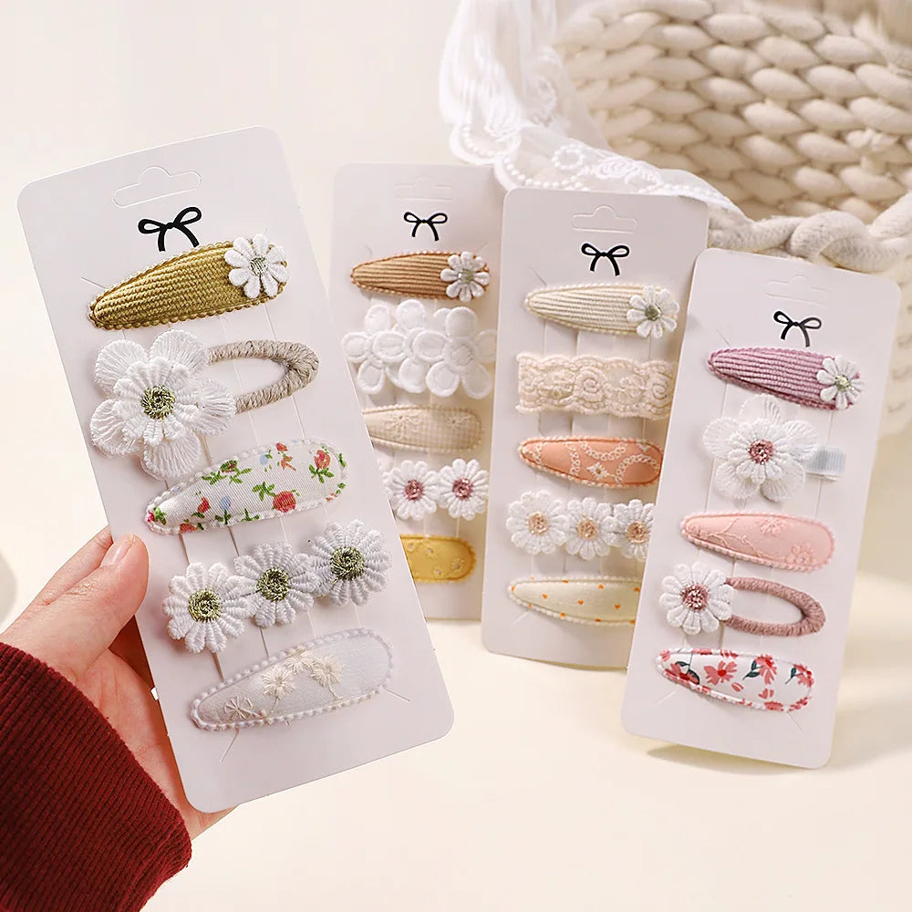 2025 Cute Flower Hairpins Set Children Baby Girls Kids Hair Clips Pin Barrettes Accessories Hairclip Headwear Headdress Ornament