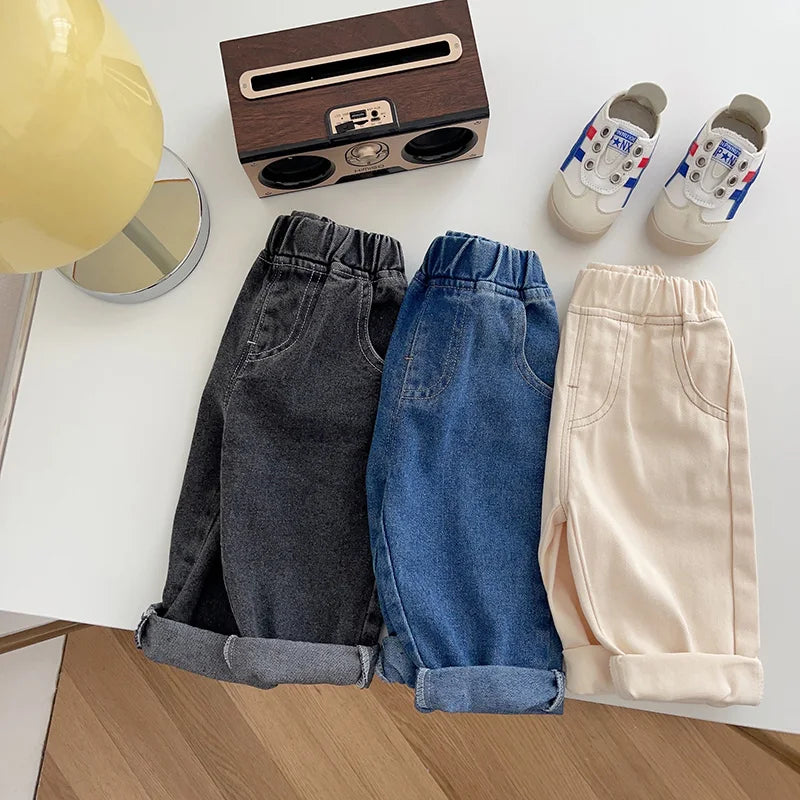 Spring Autumn New Baby Pants Casual Denim 9M-5T Kids  Straight Jeans Soft Toddler Girls Fashion Trousers 3 Colors