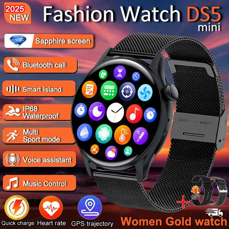 2026New Lady women Fashion Smart Watch Bluetooth Call Blood oxygen Health GPS Sport Outdoor Smartwatch for Women AMOLED Screen