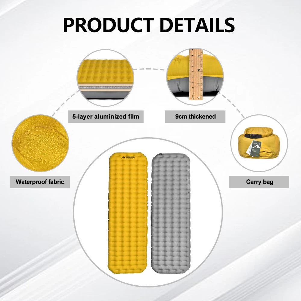 Camping Mat Air Mattress R8 20Dnylon Self-inflating Single Bed Mattress Tourist Tent Inflatable Sleeping Mats Supplies