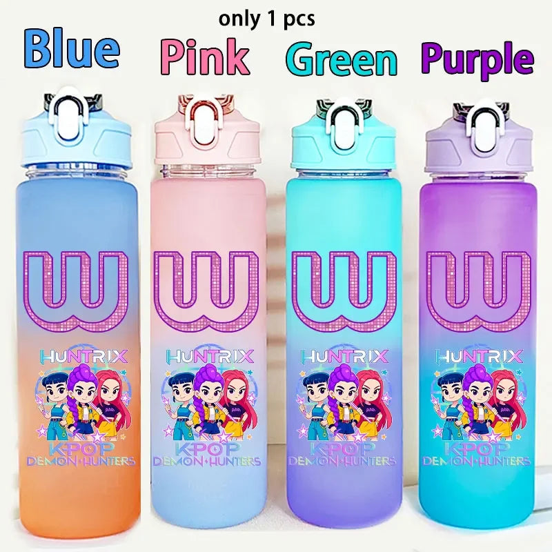 Kids water bottle by I YAN featuring Demon Hunters design, 750ML capacity, ideal for school and outdoor use.