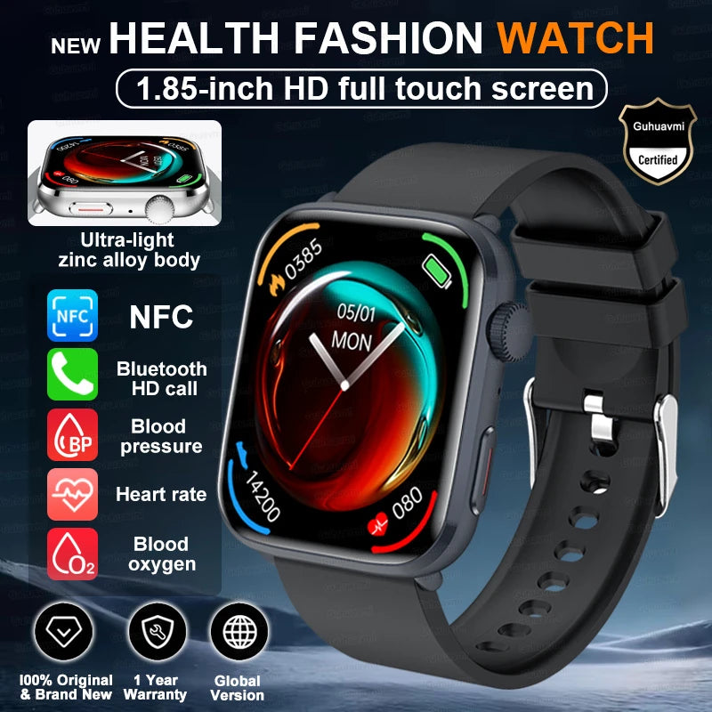 New Fashion NC SmartWatch For Men 1.85'' 240*284 AMOLED Screen Bluetooth Call Health Monitor Waterproof Sport Smartwatches Women