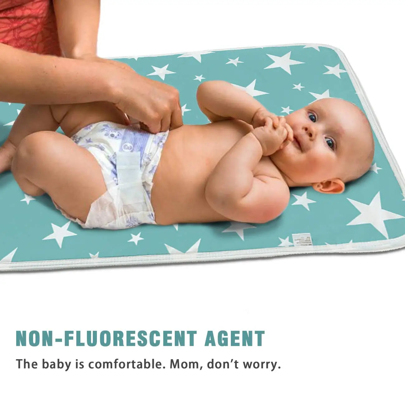 Waterproof baby changing pad cover by I YAN, reusable bed pad with soft fabric for diaper changes and travel use